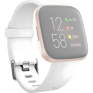 Smartwatch band geschikt voor Fitbit Versa Lite / Versa / Versa 2 - horloge bandje - Wit - Large