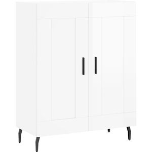 vidaXL - Dressoir - 69,5x34x90 - cm - bewerkt - hout - hoogglans - wit
