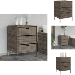 vidaXL Tuinkast - Tuinkasten - Tuin Kast - Kast Tuin - Tuinkast 55x59x80 cm poly rattan grijs