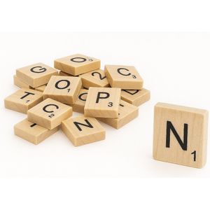Letterblokjes hout 50 stuks - Scrabble Letters Los - Hout met cijferscore