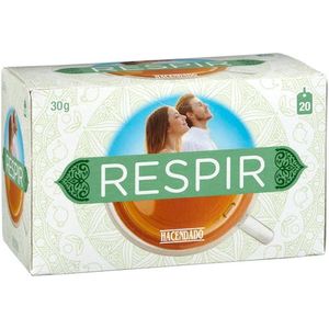 40 THEE zakjes RESPIR 100% natuurlijk infusie dat je helpt beter te ademen. ALLERGIEËN, KEELPIJN, ANTI-GRIEP, VERKOUDHEID, NEUSVERBLOKKERING. 100% NATUURLIJKE INFUSIE.