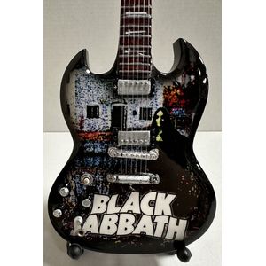 Mini gitaar Black Sabbath 25cm Miniature- Guitar-Mini -Guitar- Collectables-decoratie -gitaar-Gift--Kado- miniatuur- instrument-Cadeau-verjaardag