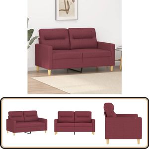 vidaXL Tweezitsbank - 120 cm - Wijnrood - Stof Tweezitsbank - Bank - Lounge - Woonkamer Meubilair - Rode Bank
