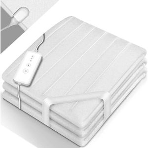 White-Label® Elektrische Deken 1 Persoon - Warmtedeken Elektrisch - Extra Zacht - Wit