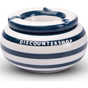 Maritieme Gestreepte Aardewerken Stormasbak - Blauw - Hoogte 6cm Diameter 11cm - Accessoires voor Sigaretten - Geïnspireerd door Royal Navy - Perfect Cadeau voor Wonen en Pasen