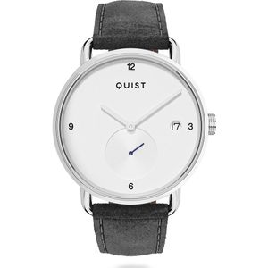 QUIST - Lott dameshorloge - grijs suede - zilver - zilverwit - 36mm