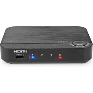 Nedis HDMI-Converter - 1x USB-C / 2x HDMI Input - 1x HDMI Output - 1-weg - 4K@60Hz - 18 Gbps - ABS - Antraciet
