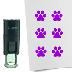 CombiCraft Stempel Hondenpoot van Hond 10mm rond - paarse inkt