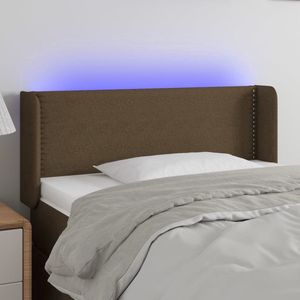 vidaXL Hoofdbord LED 93x16x78/88 cm stof donkerbruin - Hoofdbord - Hoofdborden - Hoofdeinde - Houten Hoofdbord
