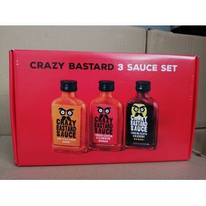 Crazy Bastard 3 Sauce Set (Hottest) - ChilisausBelgium - Crazy Bastard Sauce