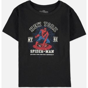 Marvel SpiderMan - New York 1962 Kinder T-shirt - Kids 134/140 - Zwart
