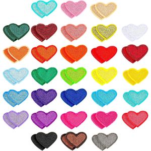62 Heart Patches for Sewing, Iron on Mini Patches for Clothing, Jean Bags, Hats, Backpacks.