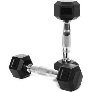 Hexagon Halterset 2 x 2 kg - Rubber Korte Dumbbells voor Thuis en Gym