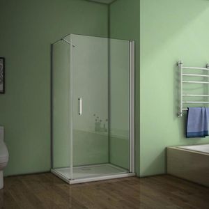 Aica Sanitair Doucheafscheiding Draaideur Met Zijwand - 90 x 90 x 185 cm