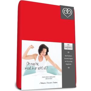 Bed-Fashion Mako Jersey Topdek hoeslakens 180 x 220 cm rood