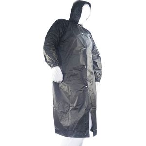 BamBella® - Regenjas lang Dames Zwart - Onesize - XS t/m XL Regen jas waterdicht met capuchon