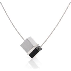 CLIC JEWELLERY STERLING SILVER WITH ALUMINIUM NECKLACE BLACK CS009Z