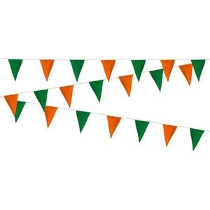 Vlaggenlijn Groen Oranje - 20 meter | Zware kwaliteit stof