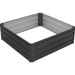 ML-Design Set van 2 verhoogde tuinbedden van metaal voor in de tuin, 90x90x30 cm, 240 liter, antraciet, weerbestendig, roestvast, buiten, plantbed bloembak tuinbed groentebed koud frame kruidenbed