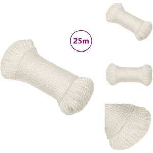 vidaXL Werktouw - Werktouwen - Touw - Gedraaid Touw - Werktouw 6 mm 25 m polypropeen wit