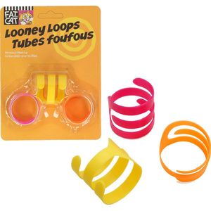 Petmate Doskocil Looney Loops (multicolor) – Speelgoed voor katten - Kattenspeelgoed – Kattenspeeltjes – 3 stuks