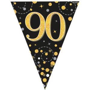 Oaktree - Vlaggenlijn 90 jaar Zwart Goud (4 meter)