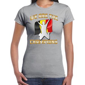 Bellatio Decorations Verkleed T-shirt voor dames - Belgie - grijs - voetbal supporter - themafeest XL