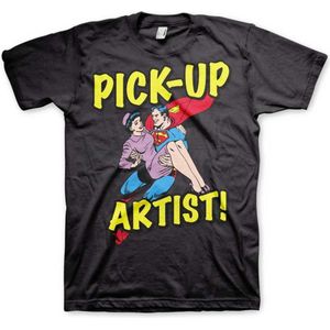 DC Comics Superman Heren Tshirt -M- Pick-Up Artist Zwart