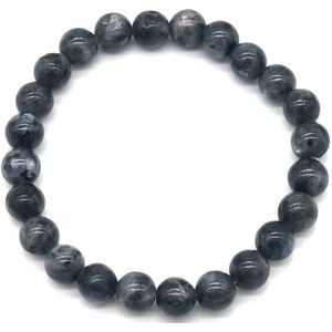Armband - Black Flashing Stone 8 mm - Elastisch - Lengte 19 cm - Unisex