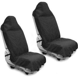 2 stuks waterdichte autostoelhoezen tegen zweten voor na het sporten, hardlopen, zwemmen, strand en wandelen, universele, antislip kuipstoelbeschermer voor auto's, SUV's en vrachtwagens, machinewasbaar (zwart)