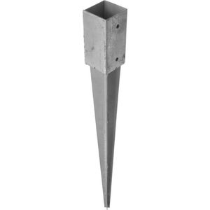 Paalhouder - 1 stuk - 15.5x15.5x90cm - staal verzinkt met punt