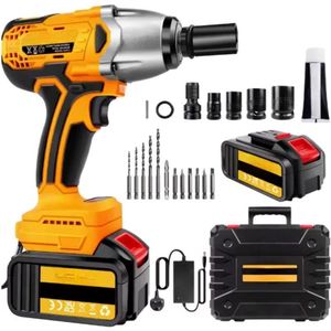 Krachtige Accu-Slagmoersleutel - 1500Nm - 3 in 1 Elektrische Boor & Slagmoersleutel - Borstelloos Slagpistool 1/2"" Driver - Autobandwiel - 3 Versnellingen