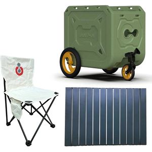 Fietskar - Kampeeraanhanger - Kinderkar - Huisdierkar - Opvouwbare Fietskar - Draagbare Aanhanger - Fietstrolley met Stoel - Cargo Trailer - Met Wielen - 128L Inhoud - 25kg Draagvermogen - Voor Kamperen en Reizen - Groen