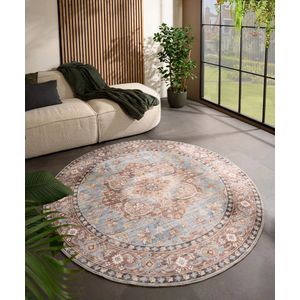 Rond Vintage buitenkleed - Valenca Fino lichtblauw 200 cm rond