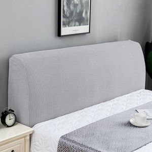 Hoofdbordbekleding stretch hoofdbordhoes rekbare beschermhoes hoofdbord overtrek gevoerd hoofdeinde 120-140 cm lichtgrijs