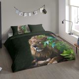 Pure Lion Dekbedovertrek Lits-Jumeaux 240x200/220 cm - Groen