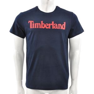 Timberland - Seasonal Linear Logo tee Slim fit - Blauw t-shirt - M - Blauw