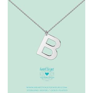 Heart to Get - Grote Letter B - Ketting - Zilver