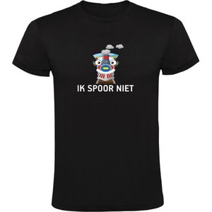 Ik spoor niet Heren T-shirt - trein - reizen - ov - tram - bus - humor - lol - grappig - cadeau