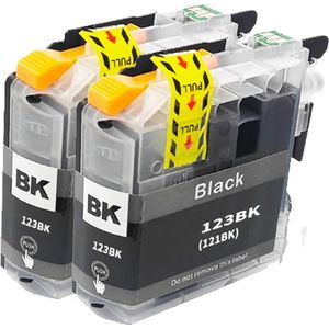 Boxstuff inkt geschikt voor Brother LC123 - 2x Zwart - Compatibel met Brother DCP-J132W, DCP-J152W, DCP-J552DW, DCP-J752DW, DCP-J4110DW, MFC-J4410DW, MFC-J4510DW, MFC-J4610DW, MFC-J470DW, MFC-J4710DW, MFC-J650DW, MFC-J6520DW, MFC-J6720DW