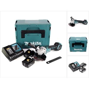 Makita DGA 513 RGJ accu haakse slijper 18V 125mm borstelloos + 2x accu 6.0Ah + lader + Makpac