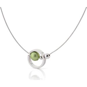 CLIC JEWELLERY STERLING SILVER WITH ALUMINIUM NECKLACE GREEN CS007GR