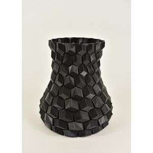 Oneiro’s Luxe Vaas Honingraatvaas zwart, 3d geprint D20 H22cm – binnen – buiten – luxe – accessoires – tuin – decoratie – bloemen – voor binnen – keramiek