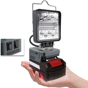 Acculamp 18 V draadloze werklamp met USB & Type-C-aansluiting - 140 graden draaibare led-spot - 6 modi helderheid - bouwplaatslamp (700-1500 lm 33 m lichtbereik)