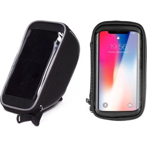 PD® - Telefoonhouder Fiets met Opbergvak - Waterbestendig / Waterdicht - Universeel - GSM houder - Geschikt voor iPhone, Samsung & Android - Telefoonhouder - Telefoonstandaard - Zwart