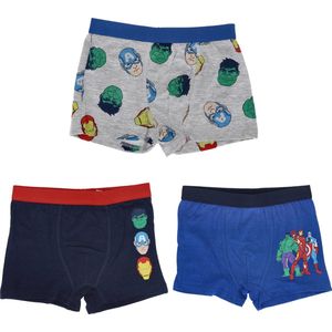 3 Pack Avengers Jongens boxershorts - Grijs-Marineblauw-Blauw - Maat 122/128