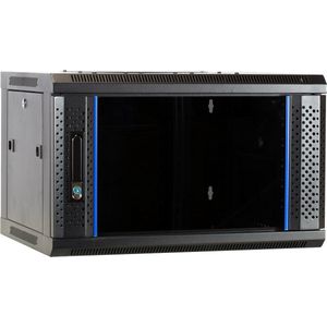 DSIT 6U wandkast ongemonteerd met glazen deur 600x450x368mm (BxDxH) - serverbehuizing - serverrack - serverkast