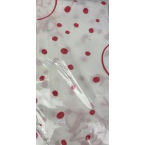 Tafelkleed Kerst Sneeuwpop Stippen - Rood / Wit - Zacht Luxe Papier - 200 x 140 cm