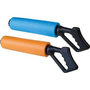 2x Waterpistool/waterpistolen van foam 45 cm met handvat en 2 spuitstanden