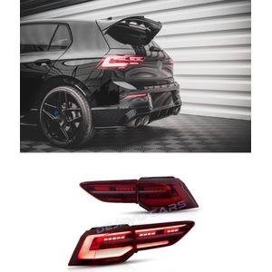 Dynamische VOL LED Achterlichten Kersenrood voor Volkswagen Golf 8 Hatchback / Standard / R line / GTI / GTD / GTE / R